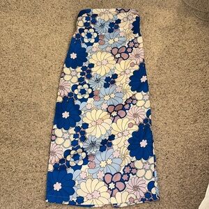 ZARA strapless flower midi dress